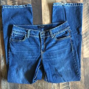 Nine West embellished top stitch jeans Size 12 Straight leg denim blue